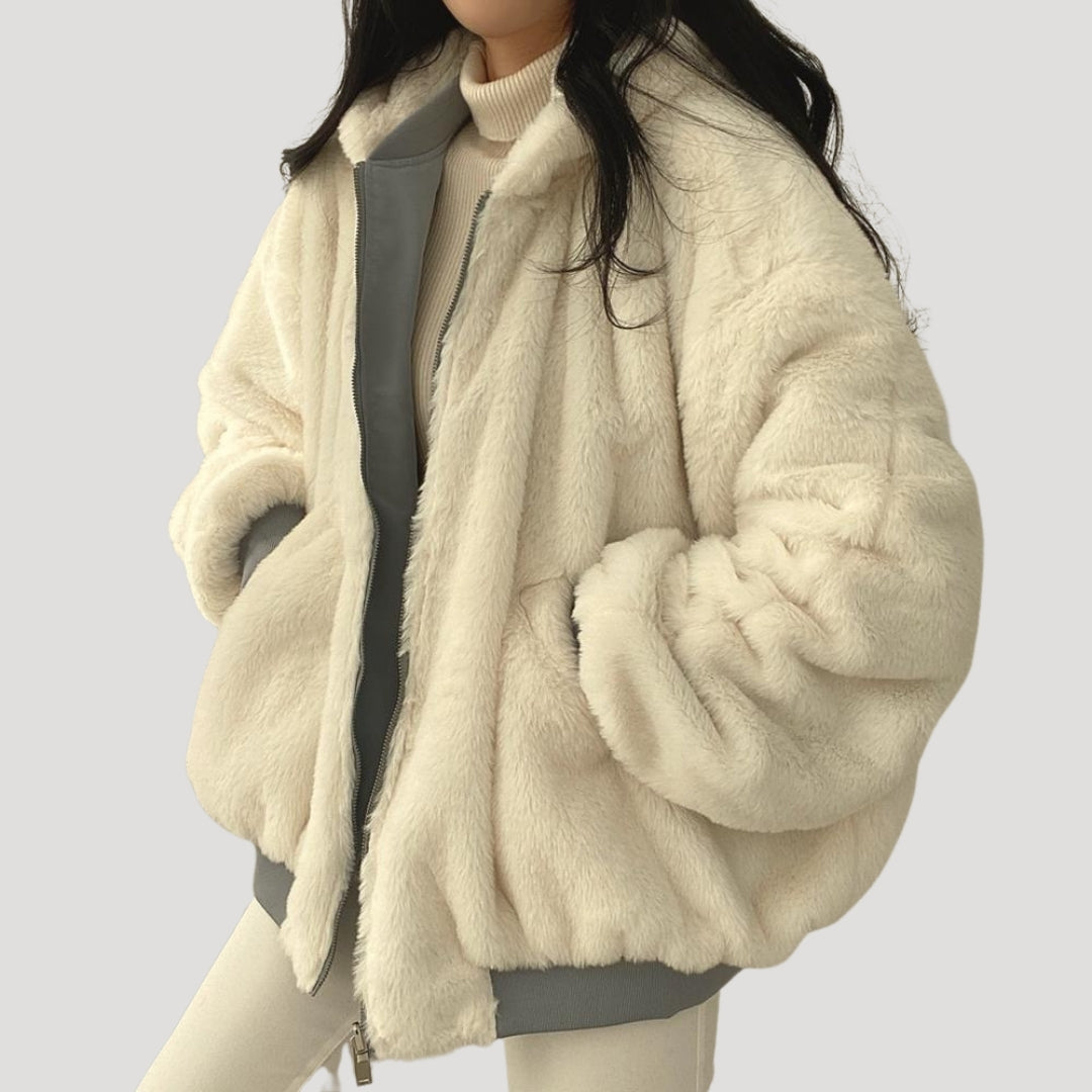 Drune | Damen Sherpa Fleece Teddy Jacke Winterstil