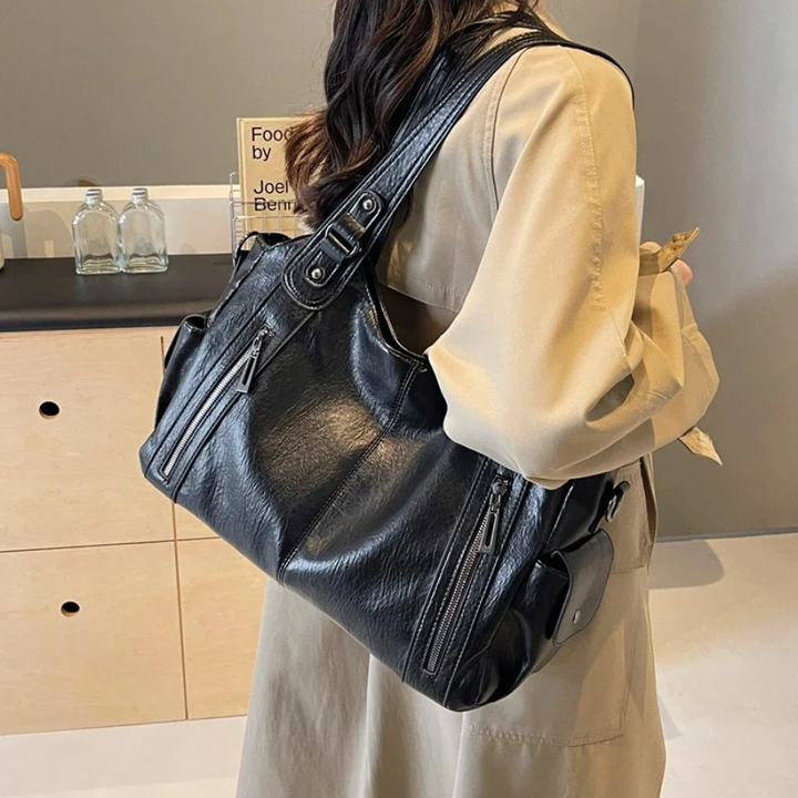 Drune | Stilvolle Lederhandtasche Mit Reißverschluss