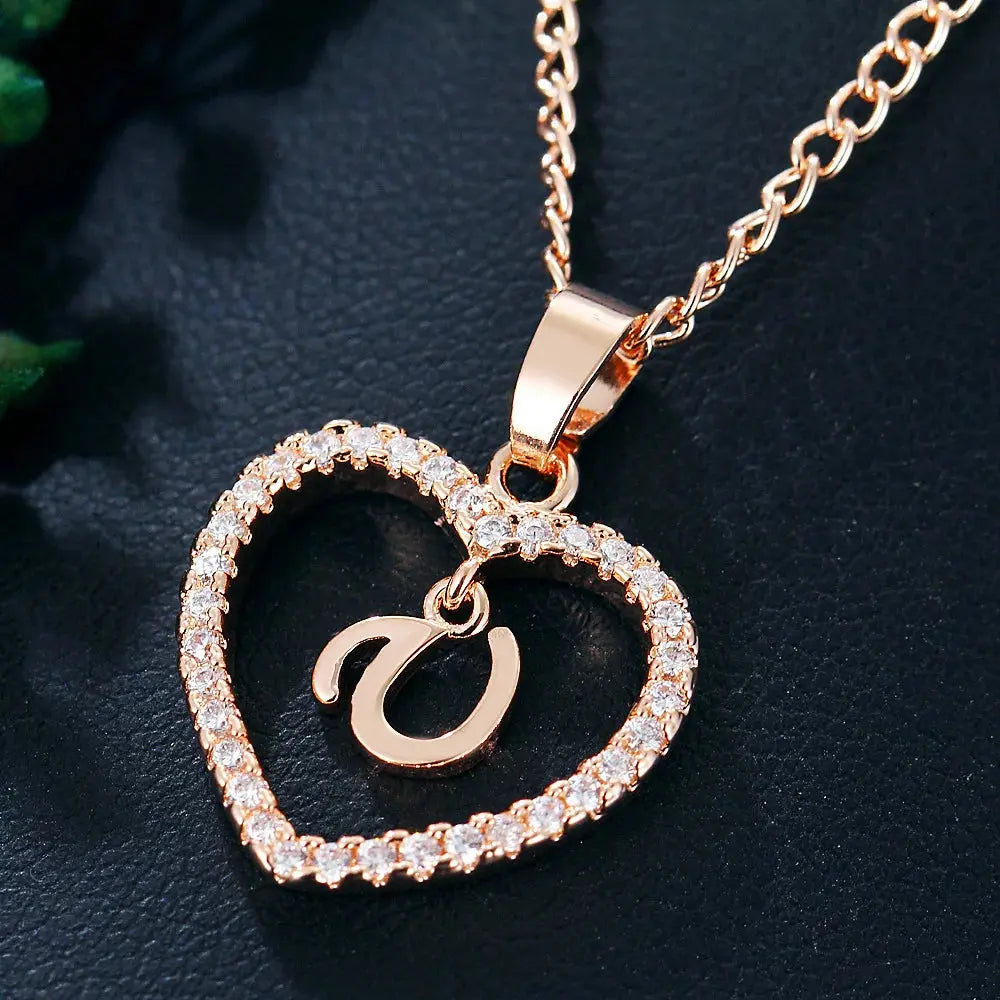 Drune | Buchstaben Zirkon Liebe Kette Schmuck Anhänger