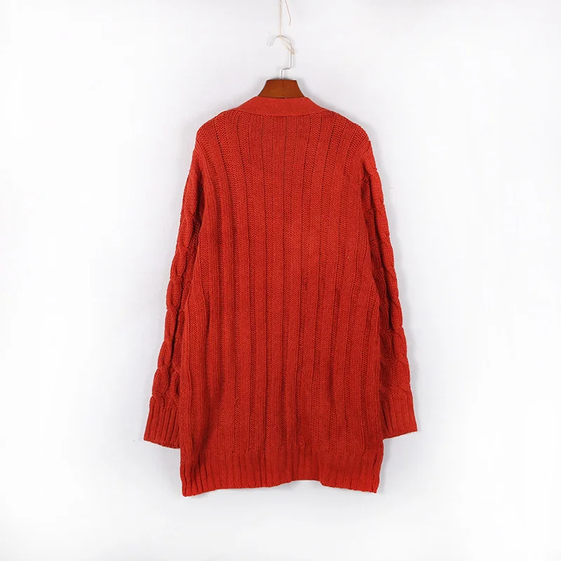 Drune | Wollstrickjacke Damen Mit Zopfmuster Und Holzknöpfen, Lockere