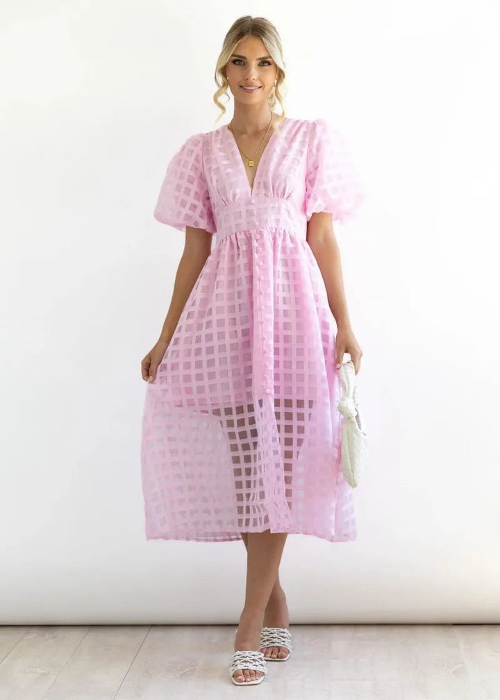 Drune | Puffärmel Midi-Kleid