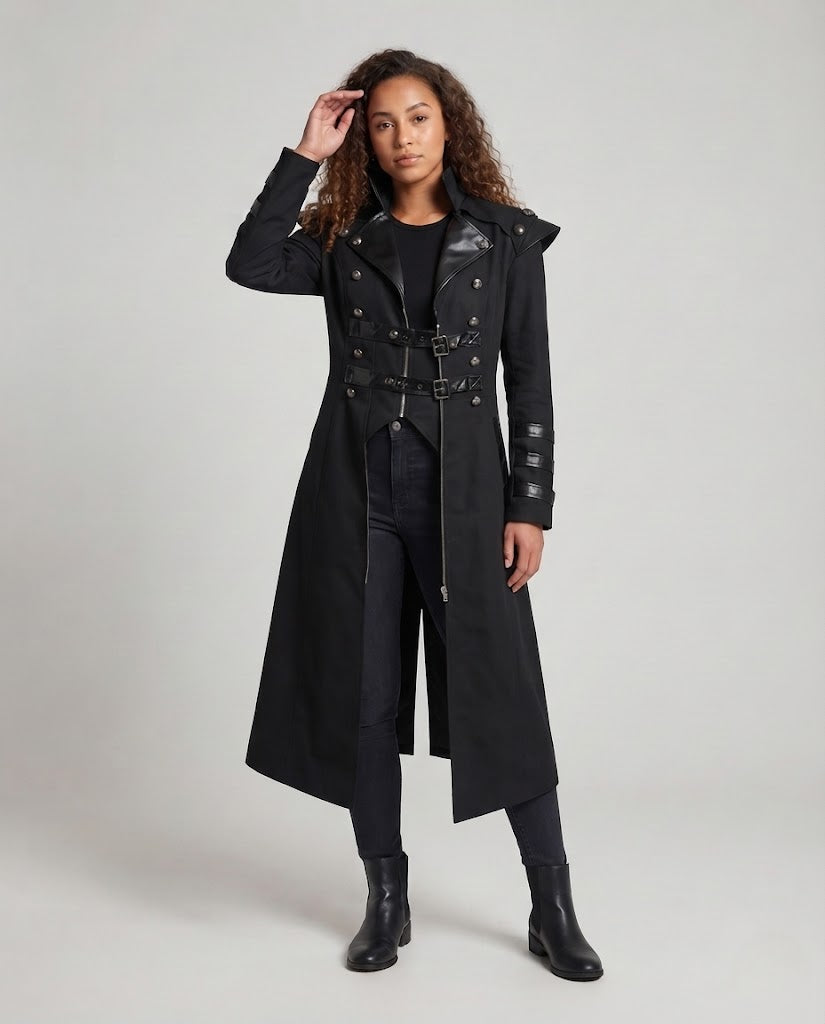 Damen Off-Shoulder Mantel mit voluminösen Ärmeln und dekorativen Akzenten Drune