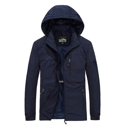 Herren Atmungsaktive Softshell-Hybridjacke mit Kapuze, Mikro-Fleecefutter und Reißverschluss-Brusttasche Drune