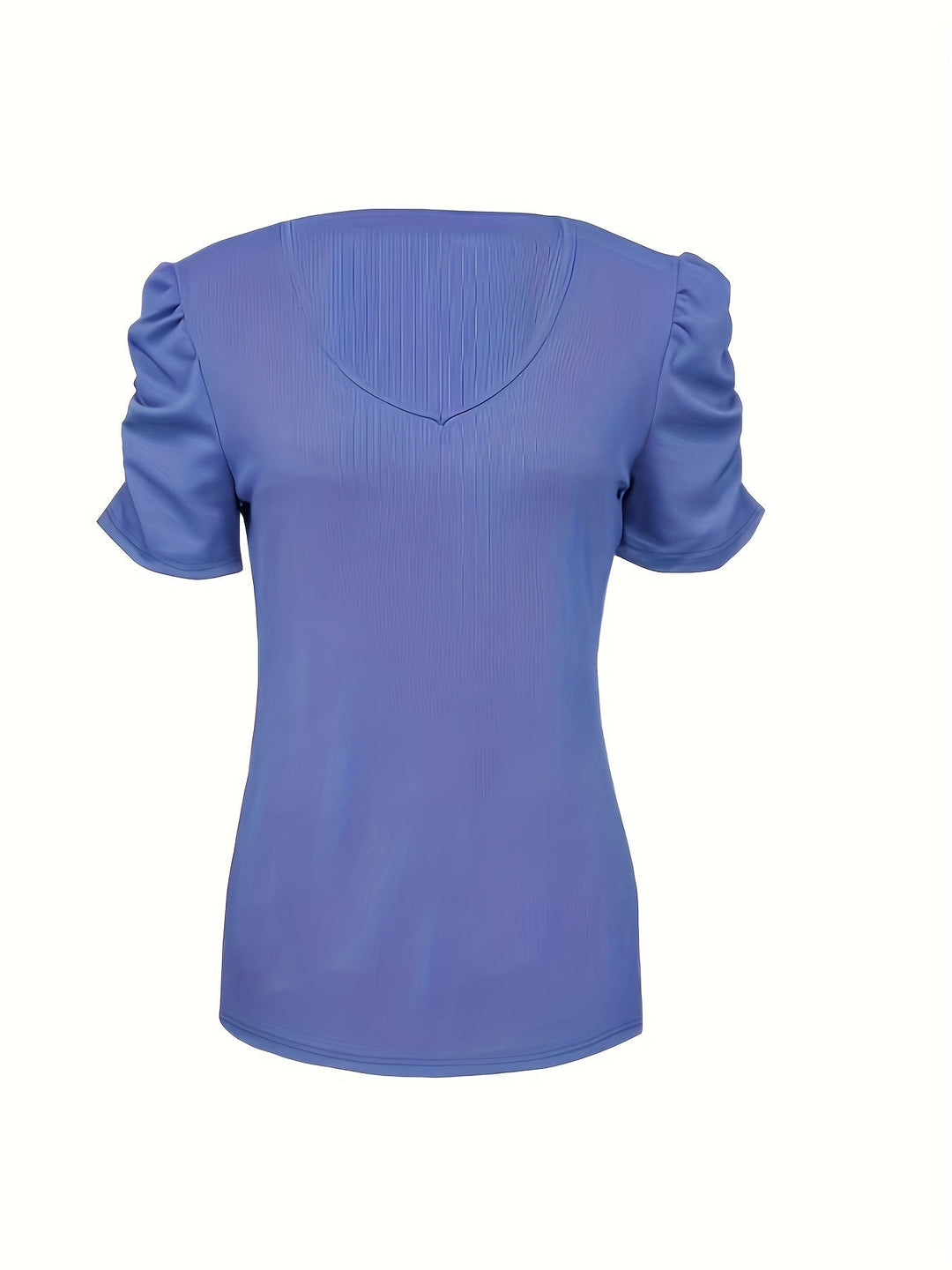 Drune | Elegantes Geripptes V-Ausschnitt T-Shirt für Damen