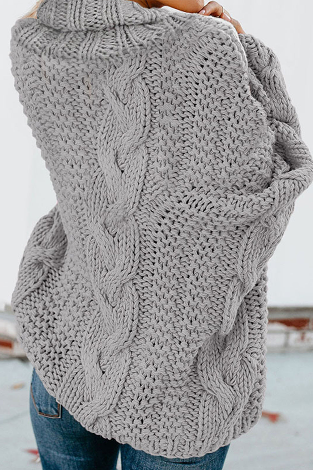 Drune Gedrehter Strick Langarmpullover