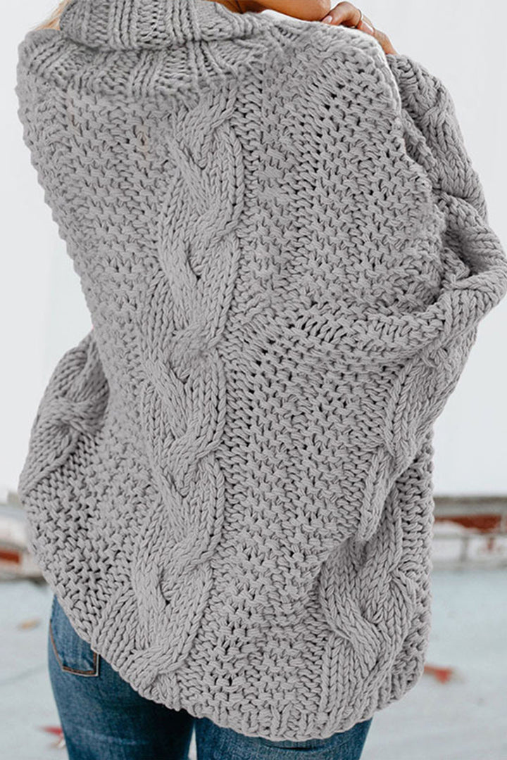 Drune Gedrehter Strick Langarmpullover