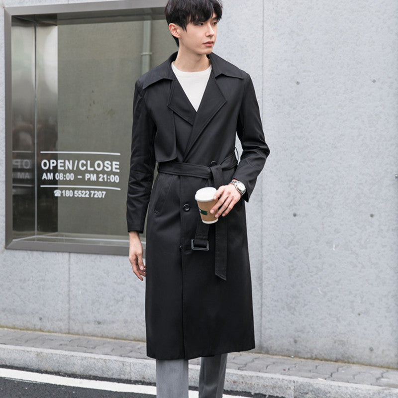 Herren Leichter Trenchcoat mit Doppelreiher, tailliertem Schnitt und windabweisender Oberfläche Drune