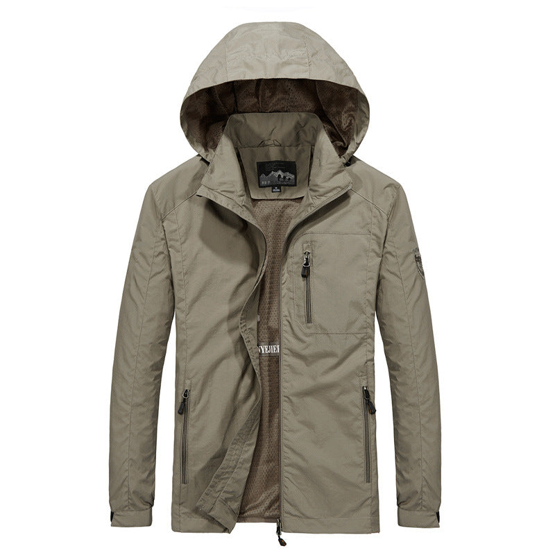 Herren Atmungsaktive Softshell-Hybridjacke mit Kapuze, Mikro-Fleecefutter und Reißverschluss-Brusttasche Drune