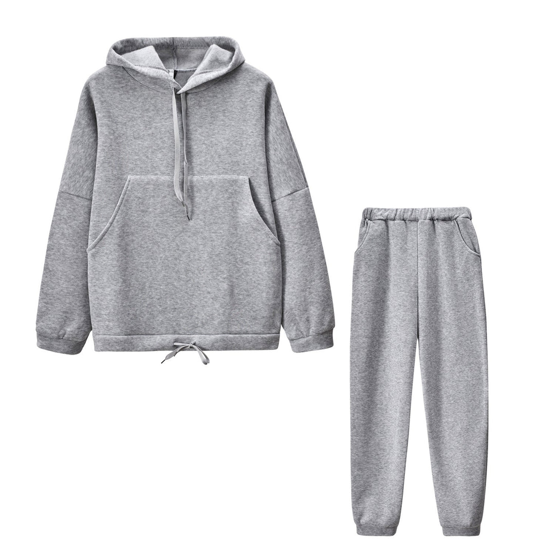 Damen lässiges Set mit Kapuzensweatshirt und bequemen Jogginghosen Drune