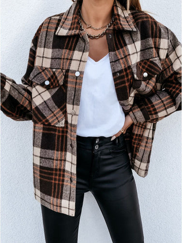 Drune | Shirtjacke - Übergröße - Flanelltextur - Kariert - Knopfverschluss - Lockere Schichtung