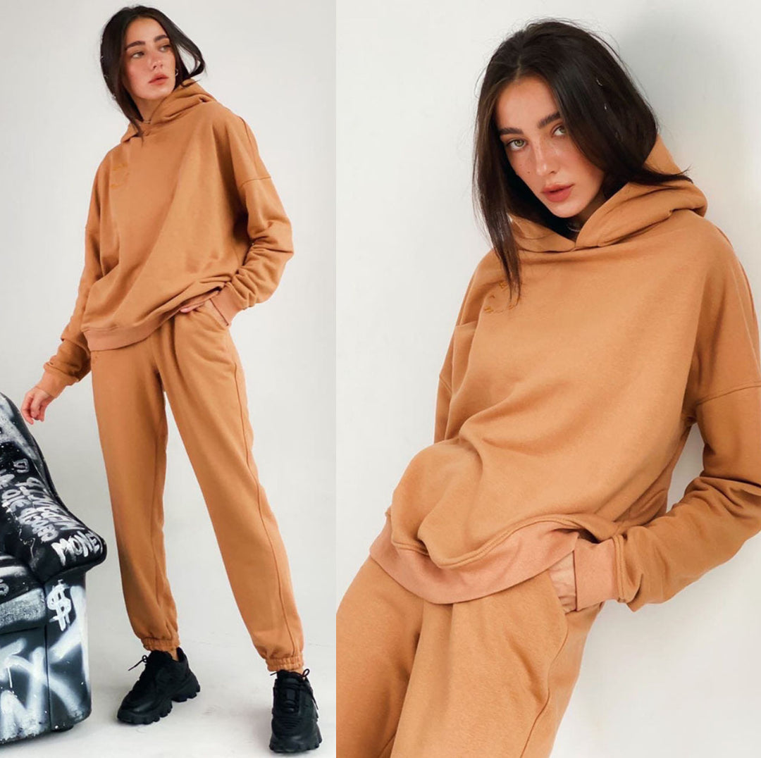 Damen bequemer Kapuzenpullover und Jogginghose Drune