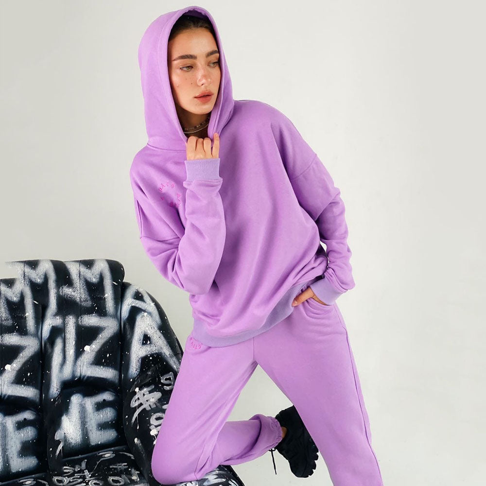 Damen bequemer Kapuzenpullover und Jogginghose Drune
