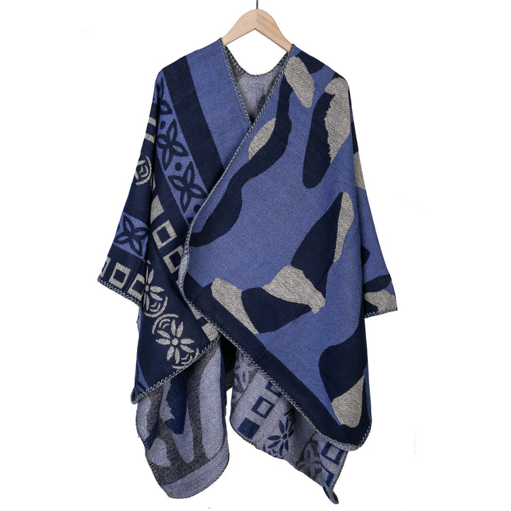 Damen Jacquard‑Strickruana im Oversize‑Fall mit grafischer Musterung Drune