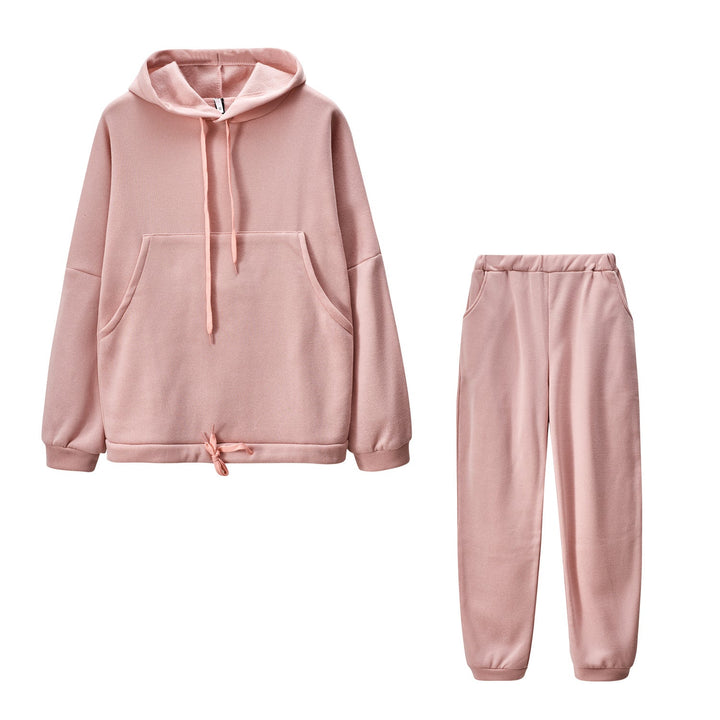 Damen lässiges Set mit Kapuzensweatshirt und bequemen Jogginghosen Drune