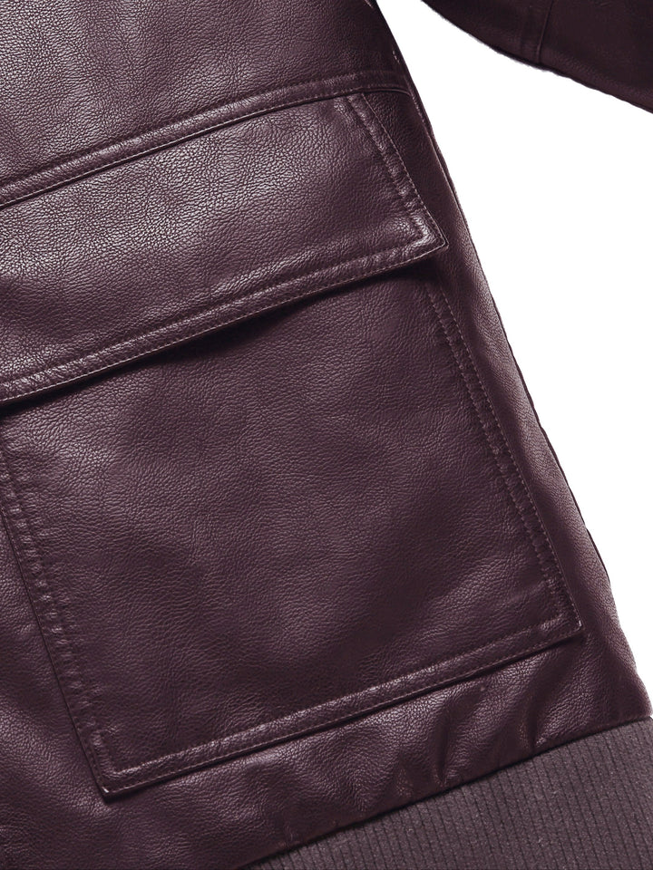 Drune |  Fleece PU Leder Winterjacke Für Herren - Perfekt für Outdoor-Aktivitäten