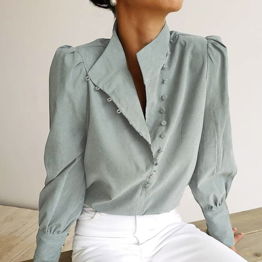 Drune | Viktorianisch inspirierte Bluse mit hohem Kragen