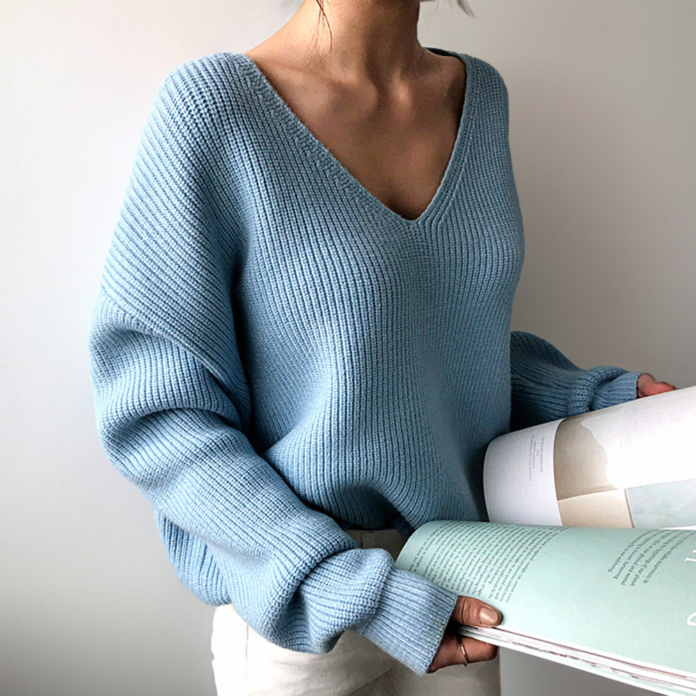 Drune | Gestrickter V-Ausschnitt Pullover