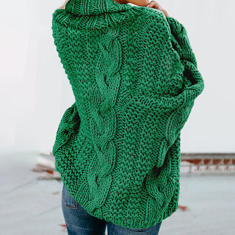 Drune Gedrehter Strick Langarmpullover