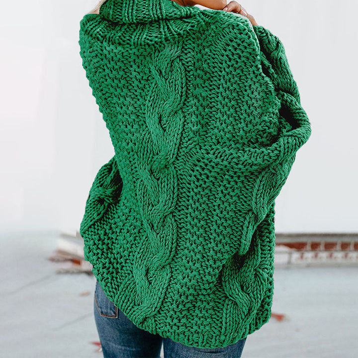 Drune Gedrehter Strick Langarmpullover