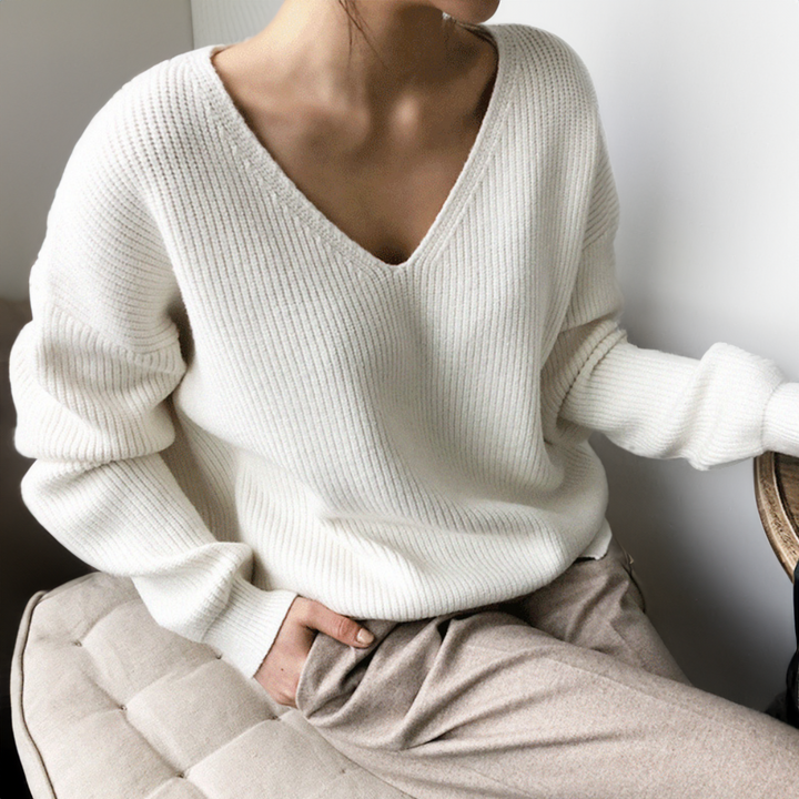 Drune | Gestrickter V-Ausschnitt Pullover