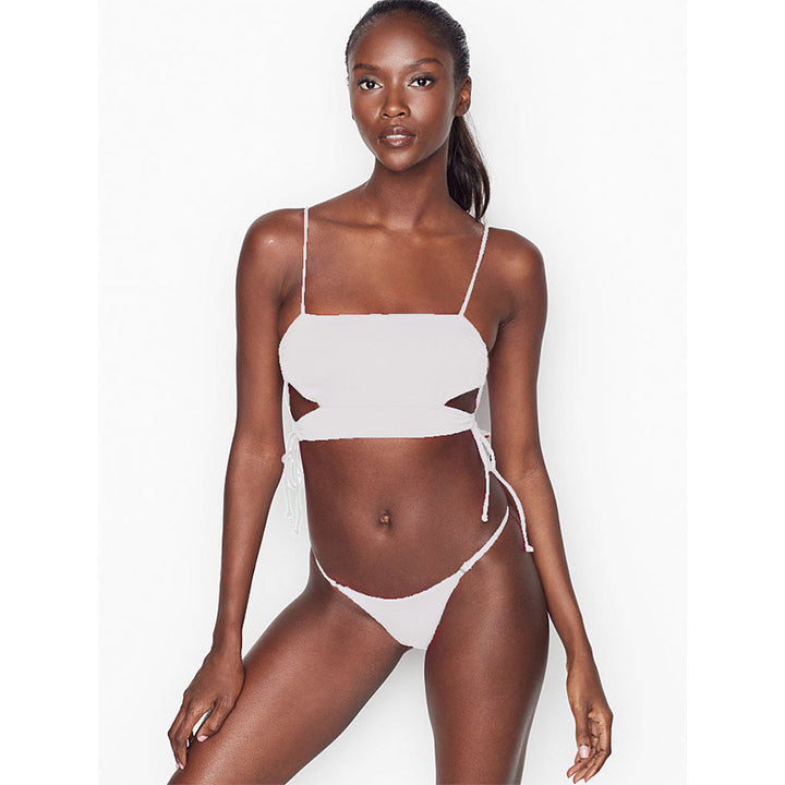 Damen Crop-Bikini-Set mit modernem Cut-Out und verstellbaren Trägern Drune