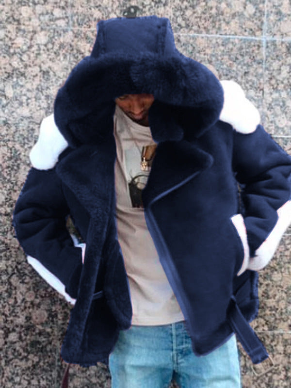 Damen luxuriöse Lammfelljacke mit abnehmbarer Kapuze und kuscheligem Innenfutter Drune