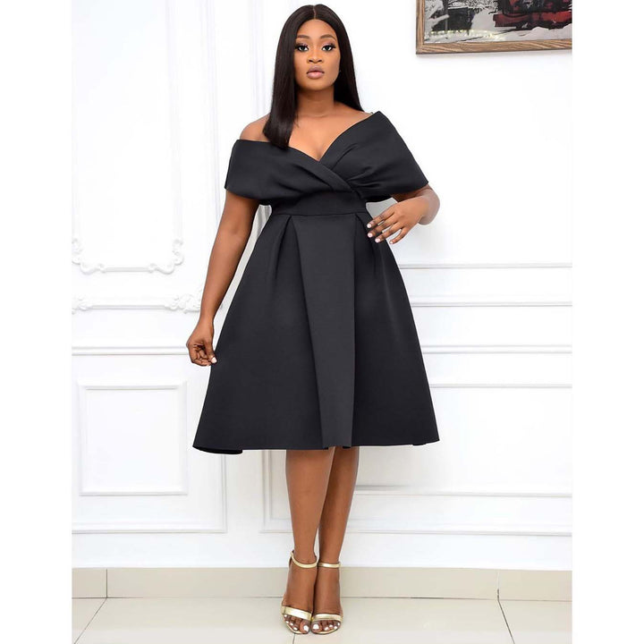 Damen Wickelkleid mit elegantem Taillengürtel und schwingendem Rock Drune