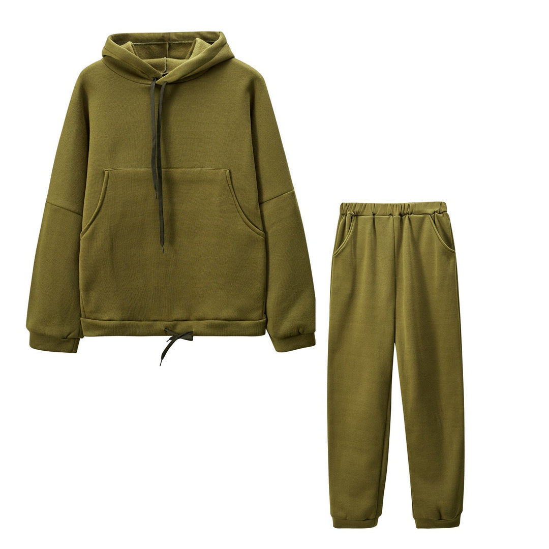 Damen lässiges Set mit Kapuzensweatshirt und bequemen Jogginghosen Drune