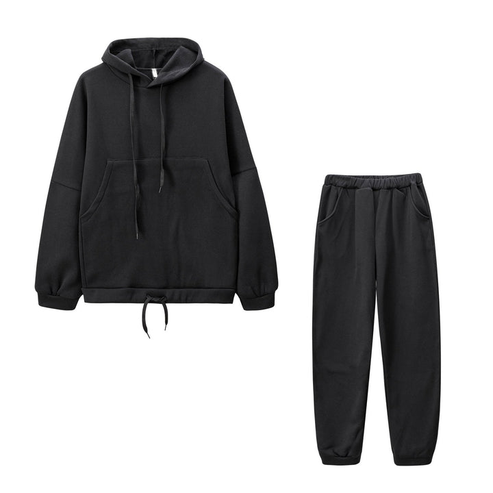 Damen lässiges Set mit Kapuzensweatshirt und bequemen Jogginghosen Drune