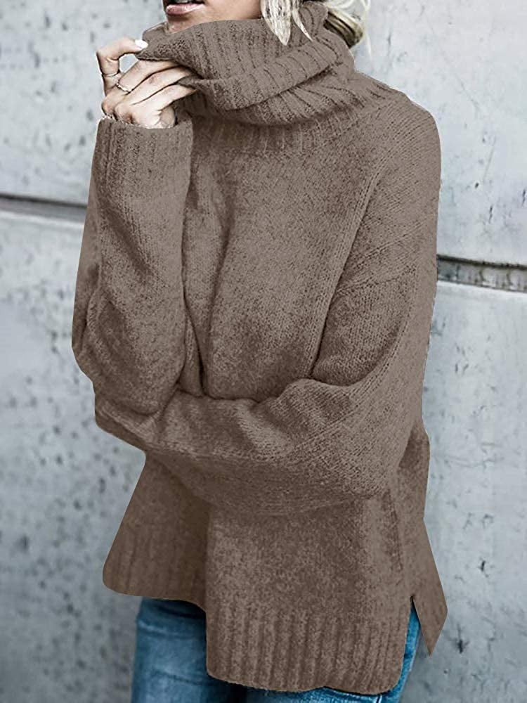 Damen Oversize-Kuschel-Rollkragenpullover aus Feinstrick Drune