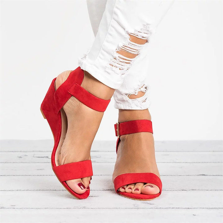 Damen Wedge-Sandalen mit verstellbarem Riemen und komfortablem Fußbett Drune