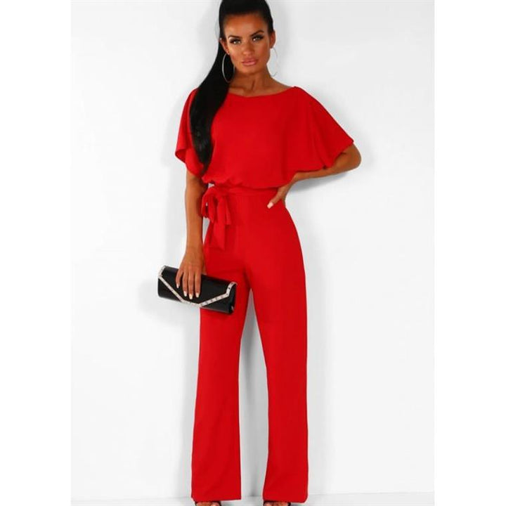 Damen elegantes Set bestehend aus fließender Bluse und weit geschnittenen Hosen Drune