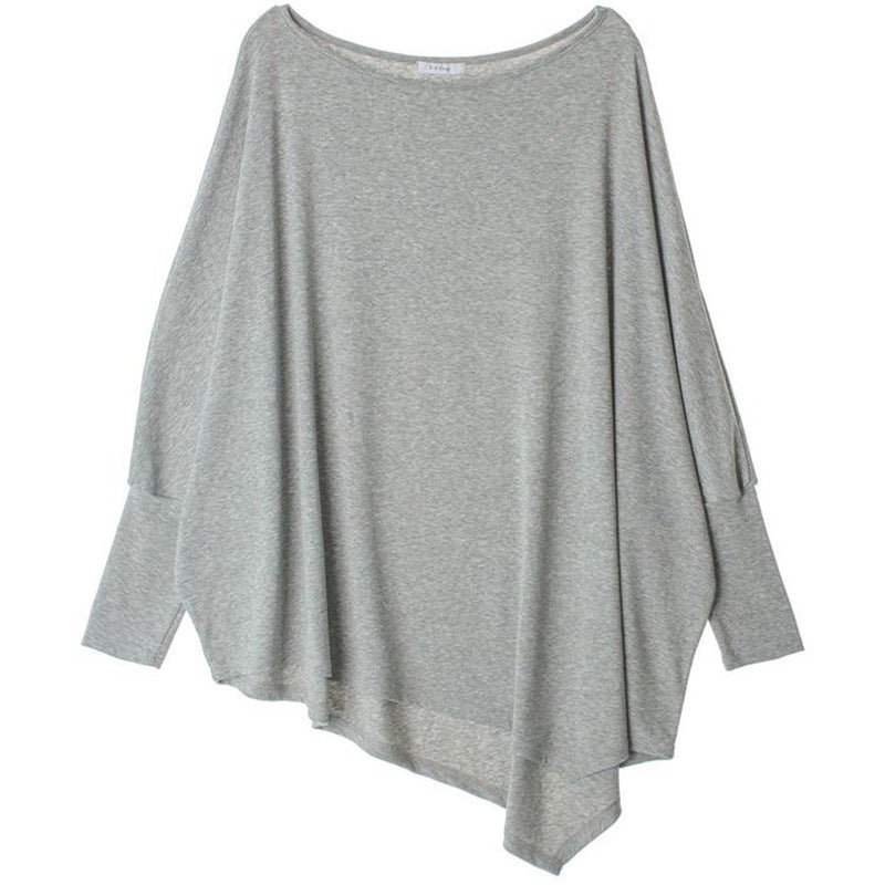 Damen Oversize-Tunika mit asymmetrischem Saum und langen Ärmeln Drune