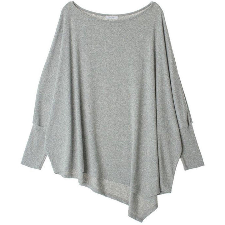 Damen Oversize-Tunika mit asymmetrischem Saum und langen Ärmeln Drune