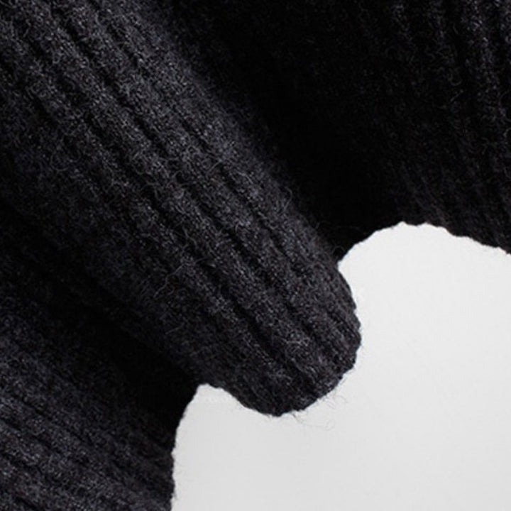 Damen Oversize Kapuzenpullover aus geripptem Strick mit Tunika‑Schnitt Drune