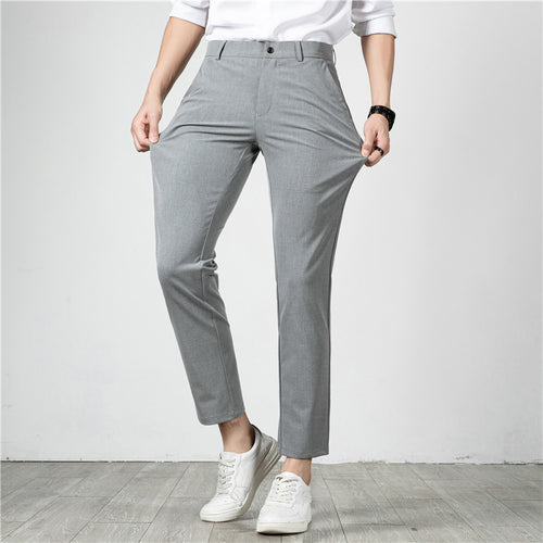 Herren Slim-Fit Stretch-Anzughose mit schmaler Knöchellänge Drune