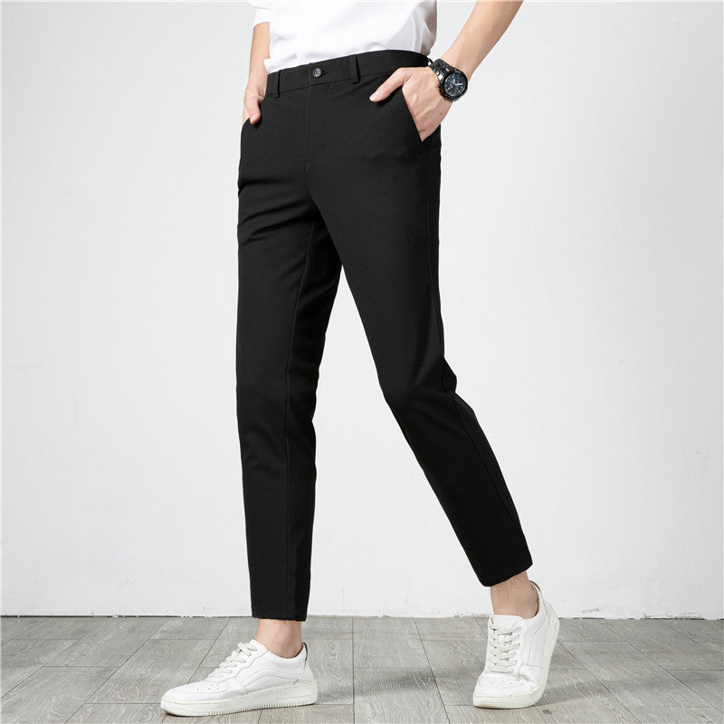 Herren Slim-Fit Stretch-Anzughose mit schmaler Knöchellänge Drune