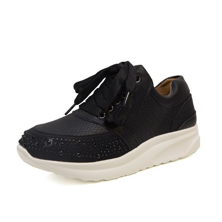 Damen Sportliche Sneakers mit Glitzerelementen und ergonomischer Sohle Drune