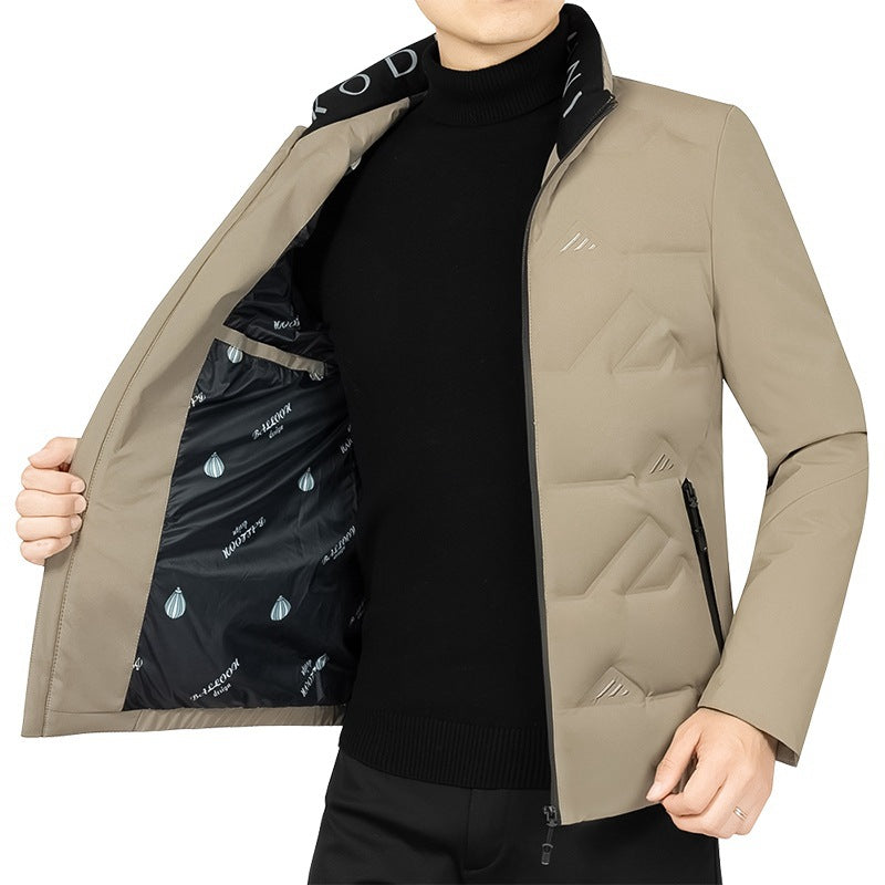Herren Wattierte Stehkragenjacke mit geometrischer Steppung Drune