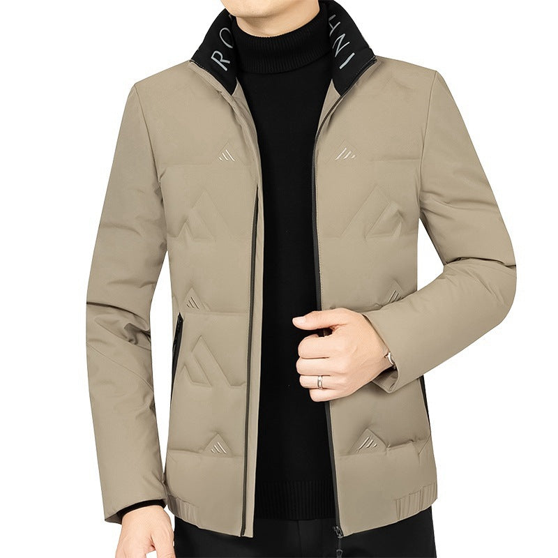 Herren Wattierte Stehkragenjacke mit geometrischer Steppung Drune