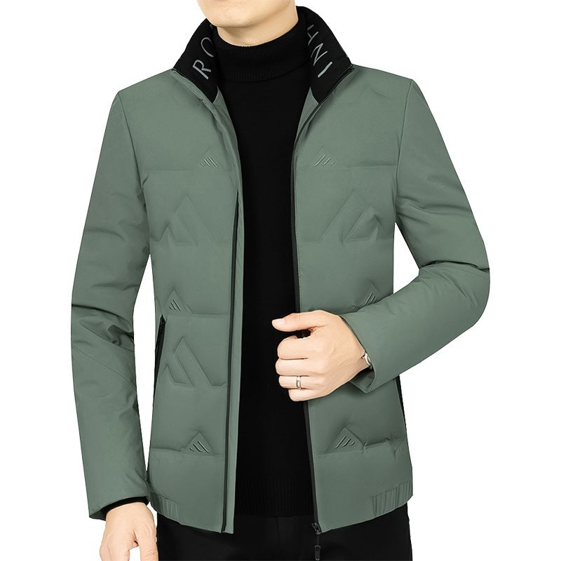 Herren Wattierte Stehkragenjacke mit geometrischer Steppung Drune
