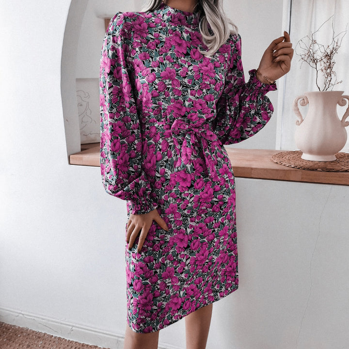 Damen Blusenkleid mit floralen Mustern Drune