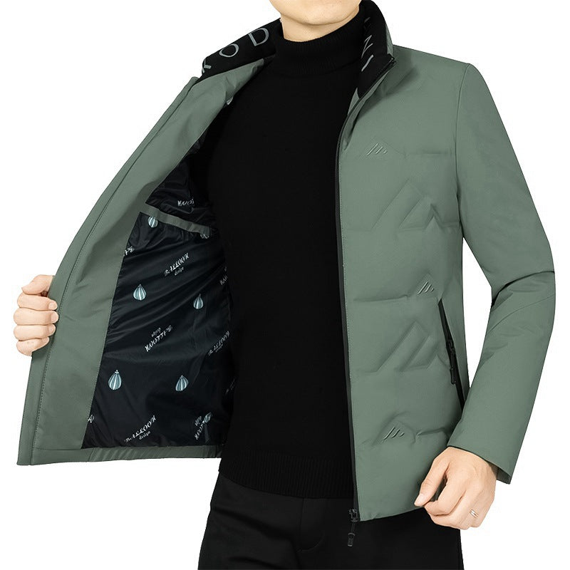 Herren Wattierte Stehkragenjacke mit geometrischer Steppung Drune