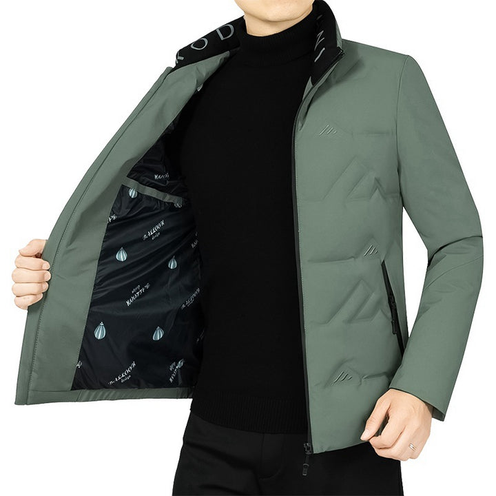 Herren Wattierte Stehkragenjacke mit geometrischer Steppung Drune