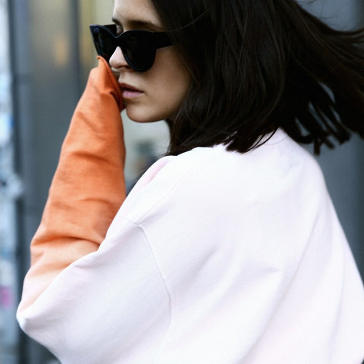 Damen Oversize Dip‑Dye Sweatshirt mit Farbverlauf und geradem Saum Drune