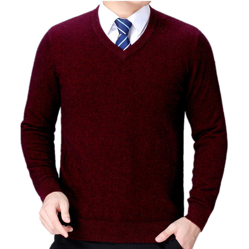 Herren V-Ausschnitt Strickpullover aus weichem Baumwollmix Drune