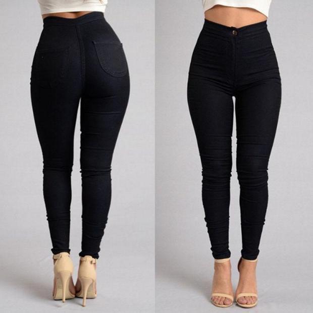 Damen Figurbetonte Jeanshose mit elastischem Taillenzug Drune
