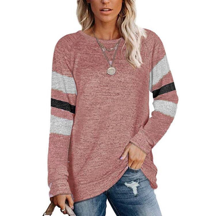 Damen lässiges Langarmshirt mit kontrastierenden Ärmeldetails Drune