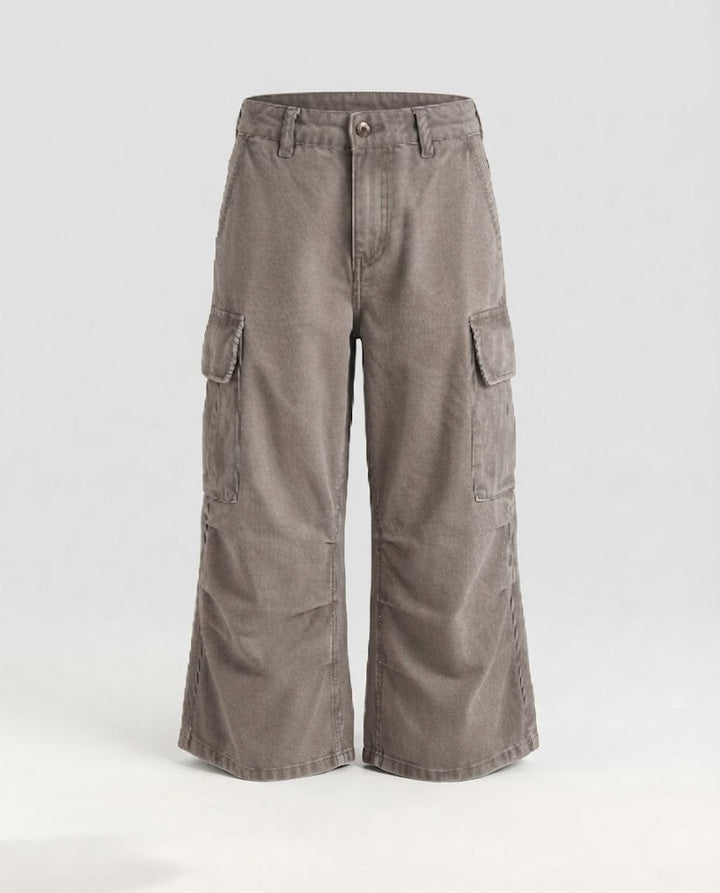 Damen Cargo-Culotte mit weitem Bein, tief sitzendem Bund und aufgesetzten Taschen Drune