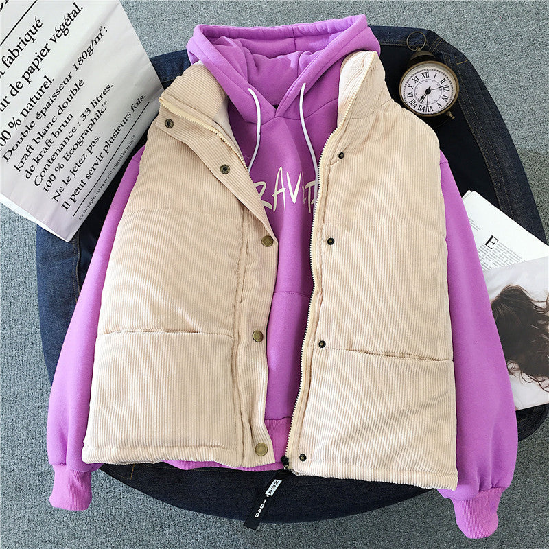 Damen Corduroy Puffer Weste Drune